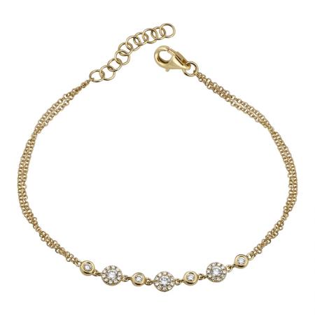 Diamond Bezel and Halo Bracelet
