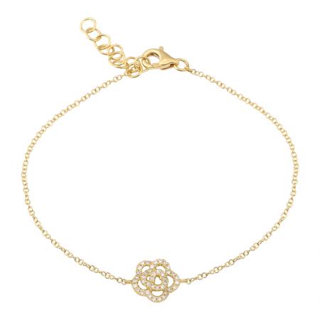 Diamond Camellia Flower Bracelet