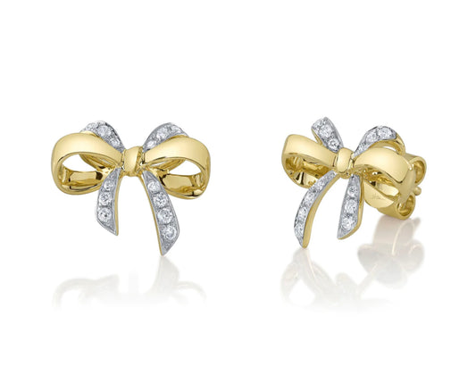 Bow Earrings with Diamond detail