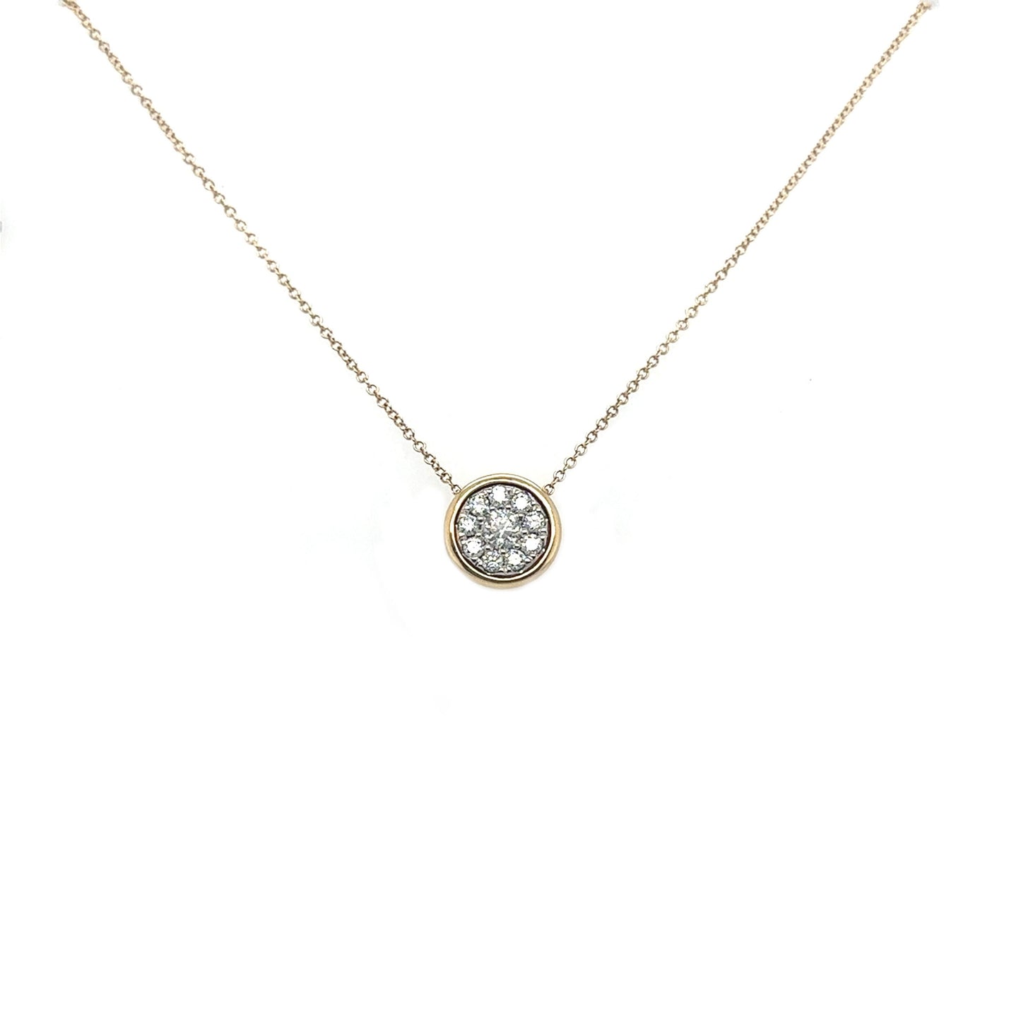 Bezel Cluster Set Pendant Necklace