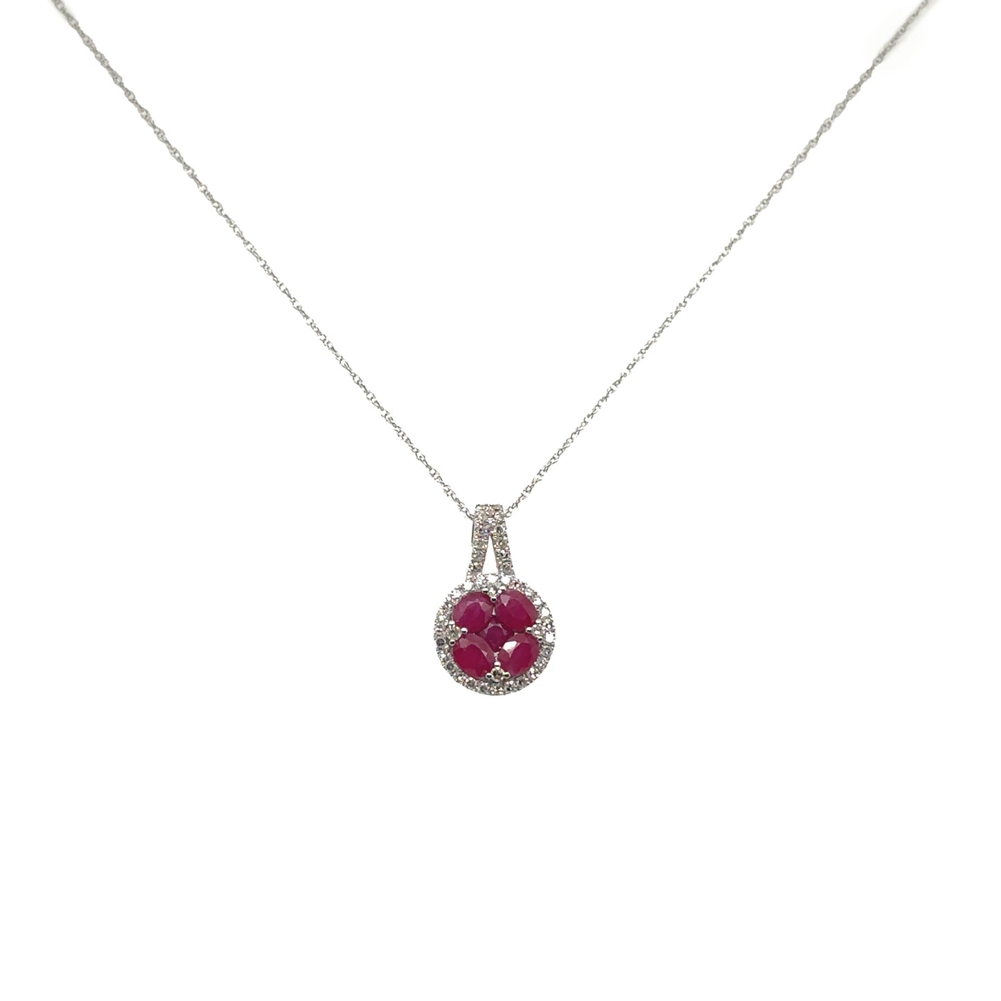 Diamond Ruby Pendant Necklace