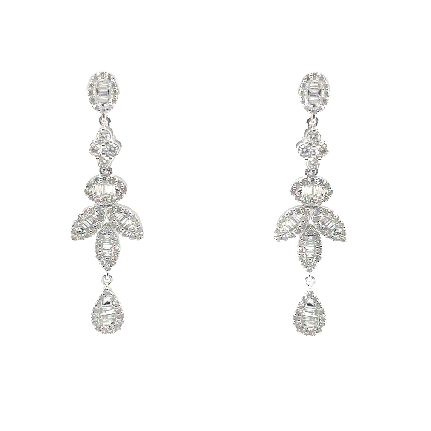 Hanging Petal Diamond Earrings