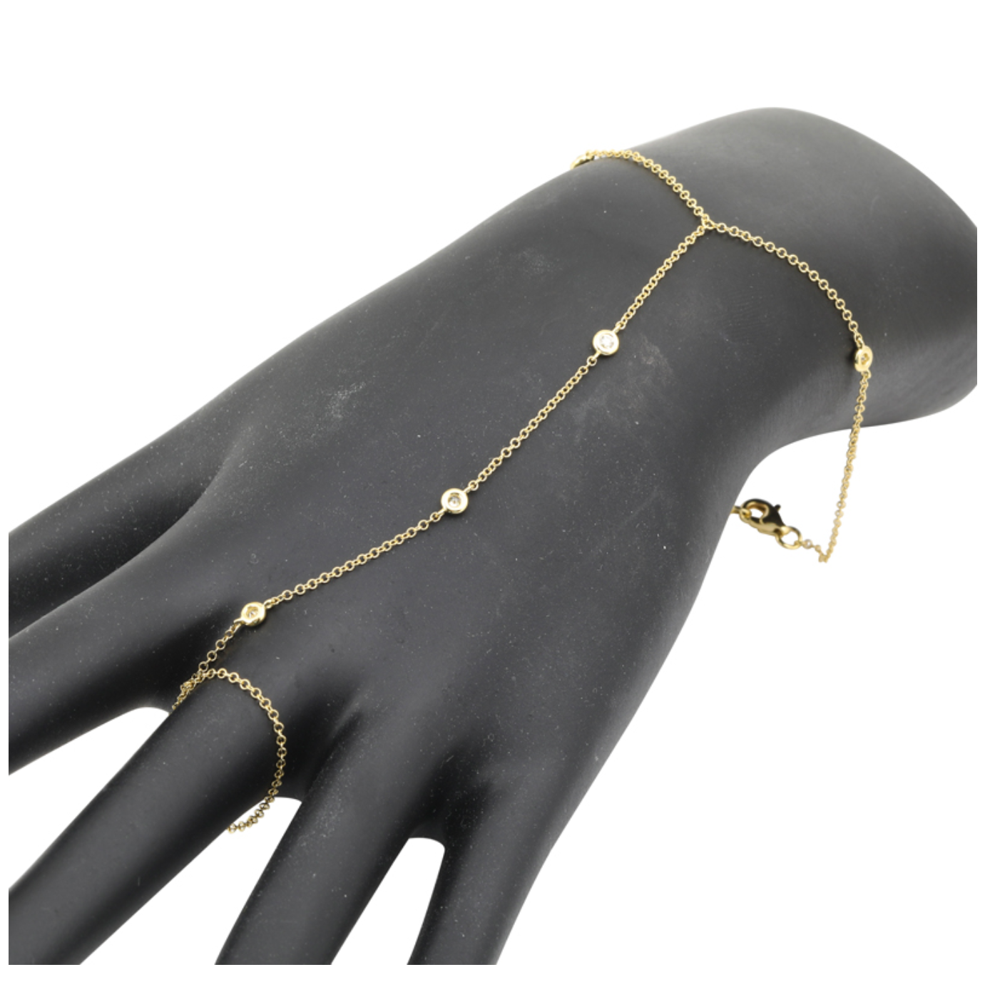 Gold Diamond Hand Chain Bracelet