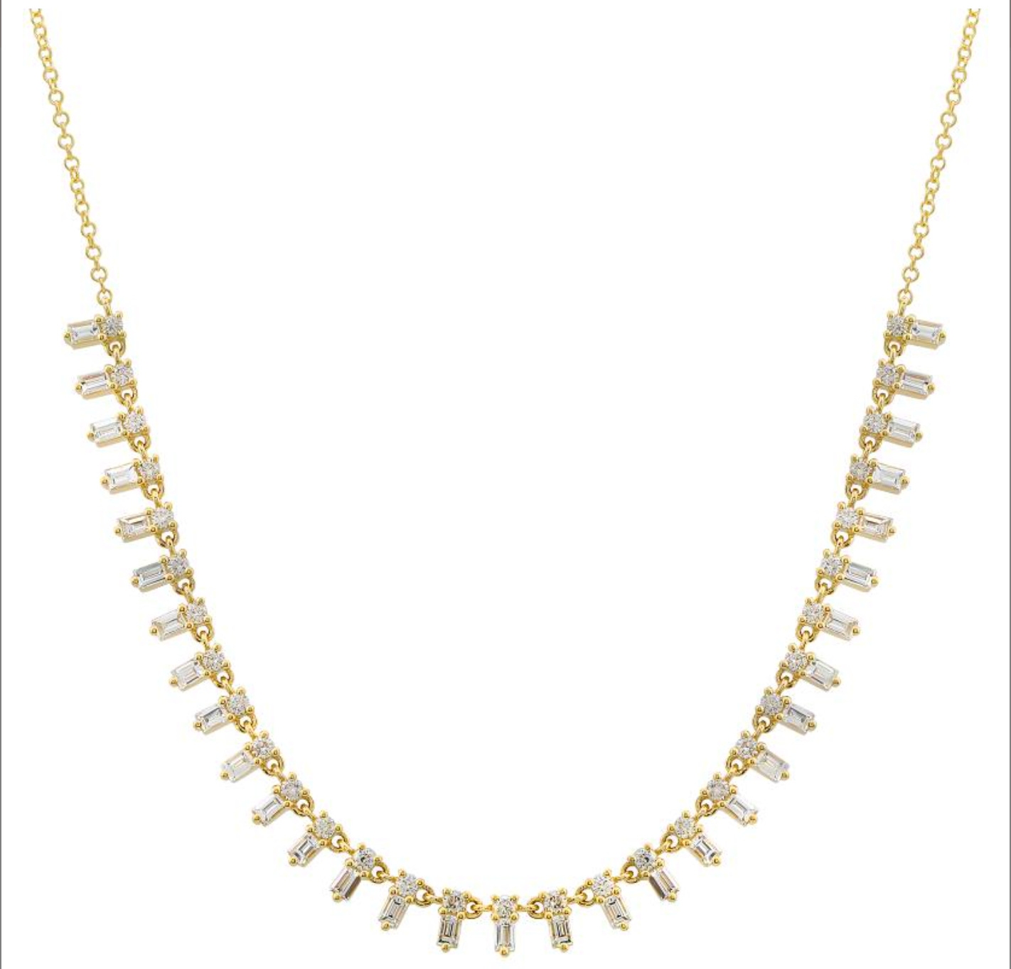 Baguette Diamond Necklace