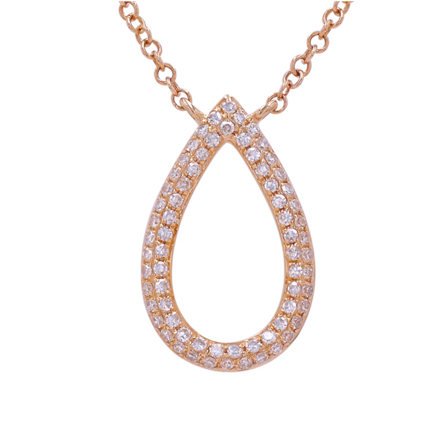 Diamond Pear Outline Necklace