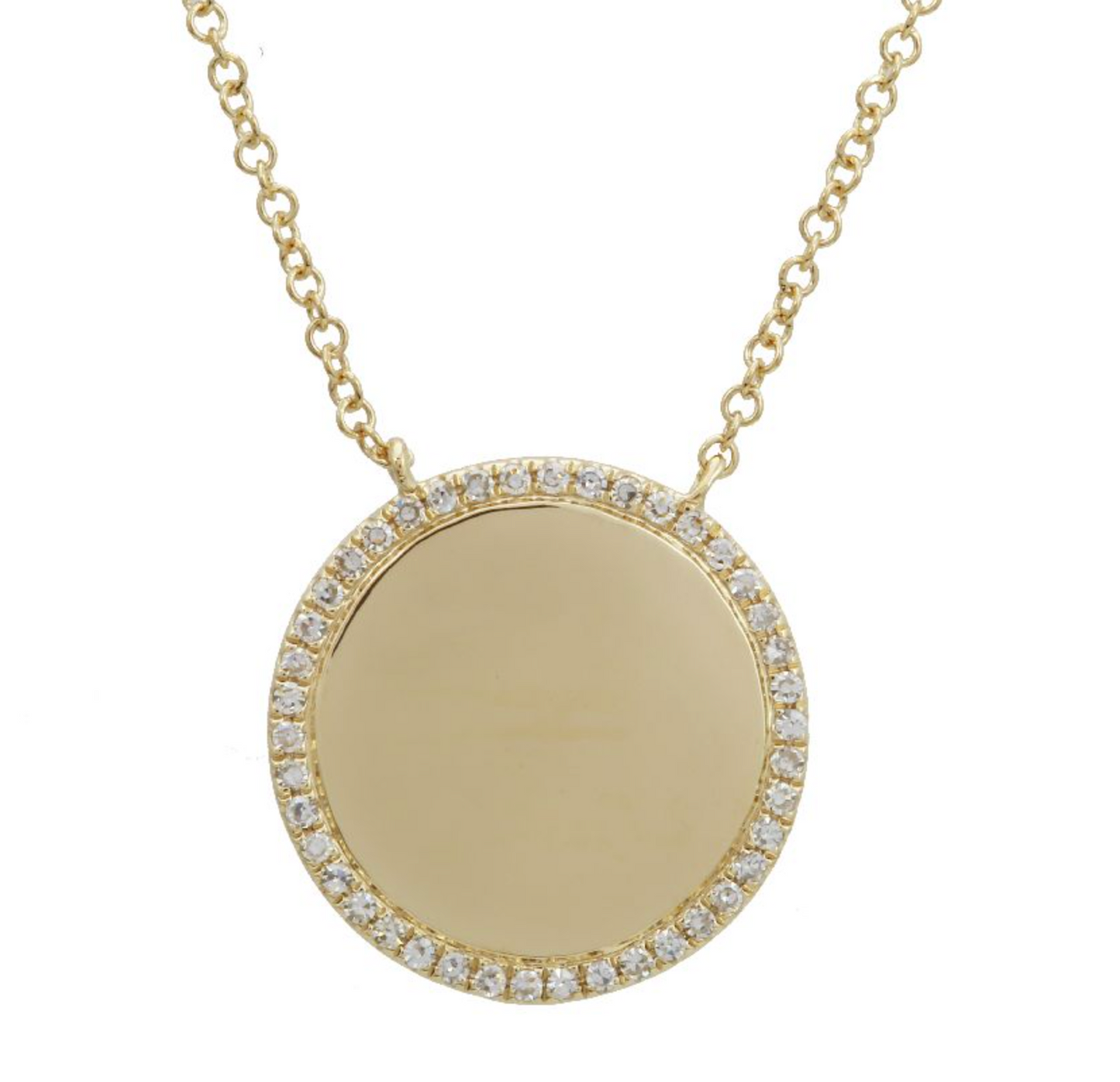 Diamond Disk Plate Necklace