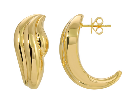Gold Ribbed Studs