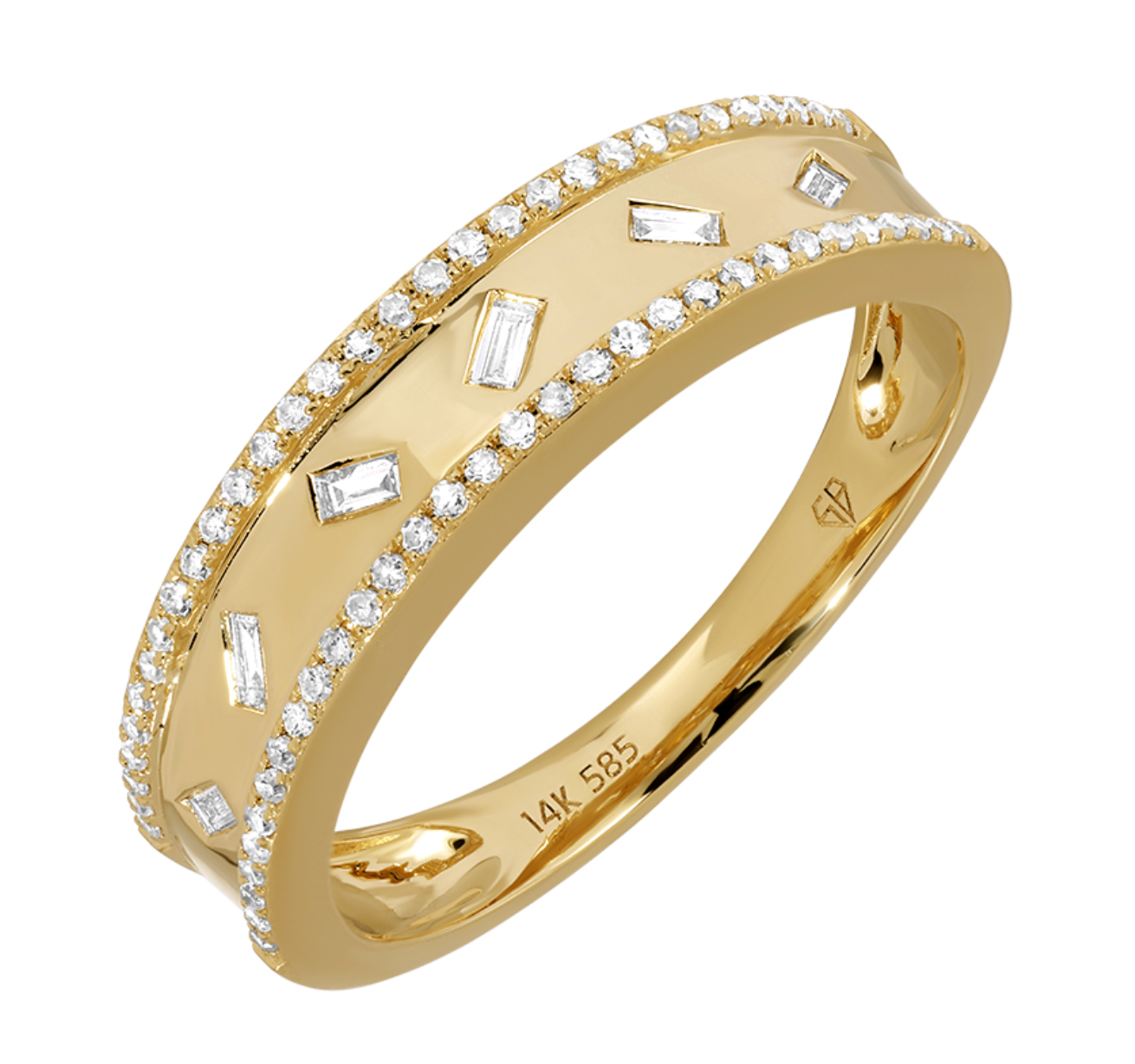 Baguette Diamond Inlay Ring
