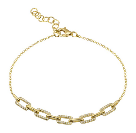 Alternating Link Diamond Bracelet