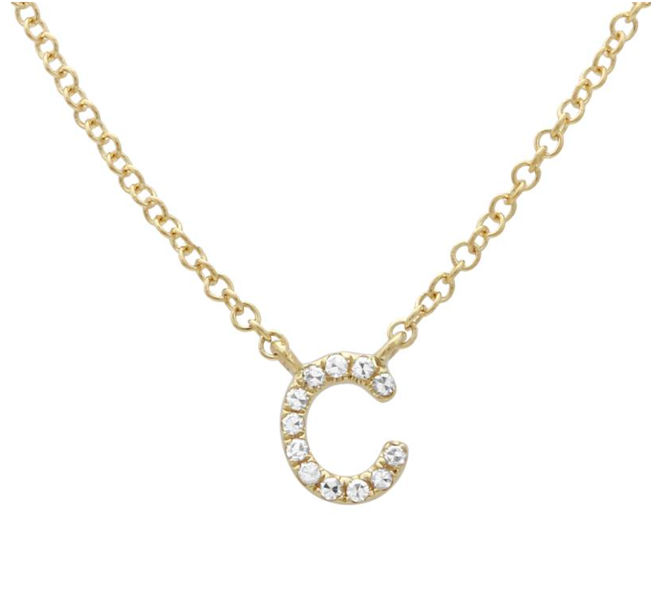 Diamond "C" Initial Pendant Necklace