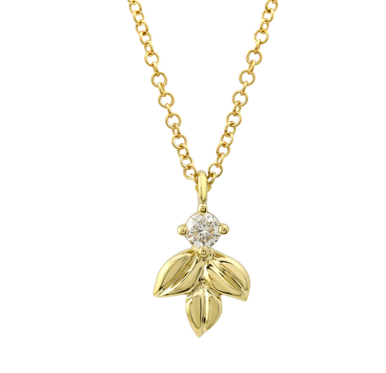 Diamond Leaf Pendant Necklace
