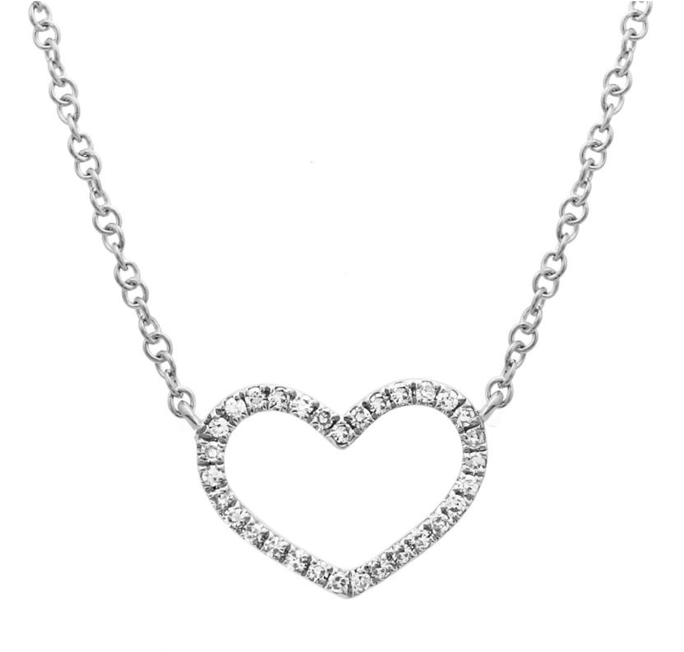Diamond Open Heart Necklace