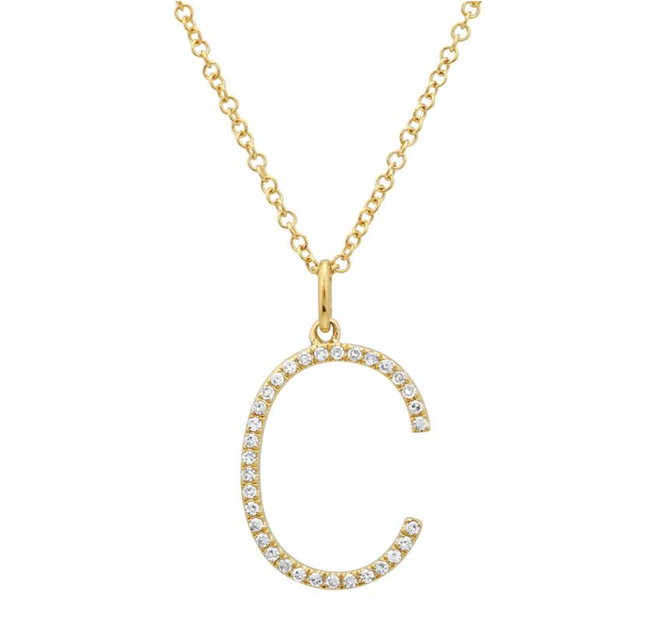 Diamond "C" Initial Pendant