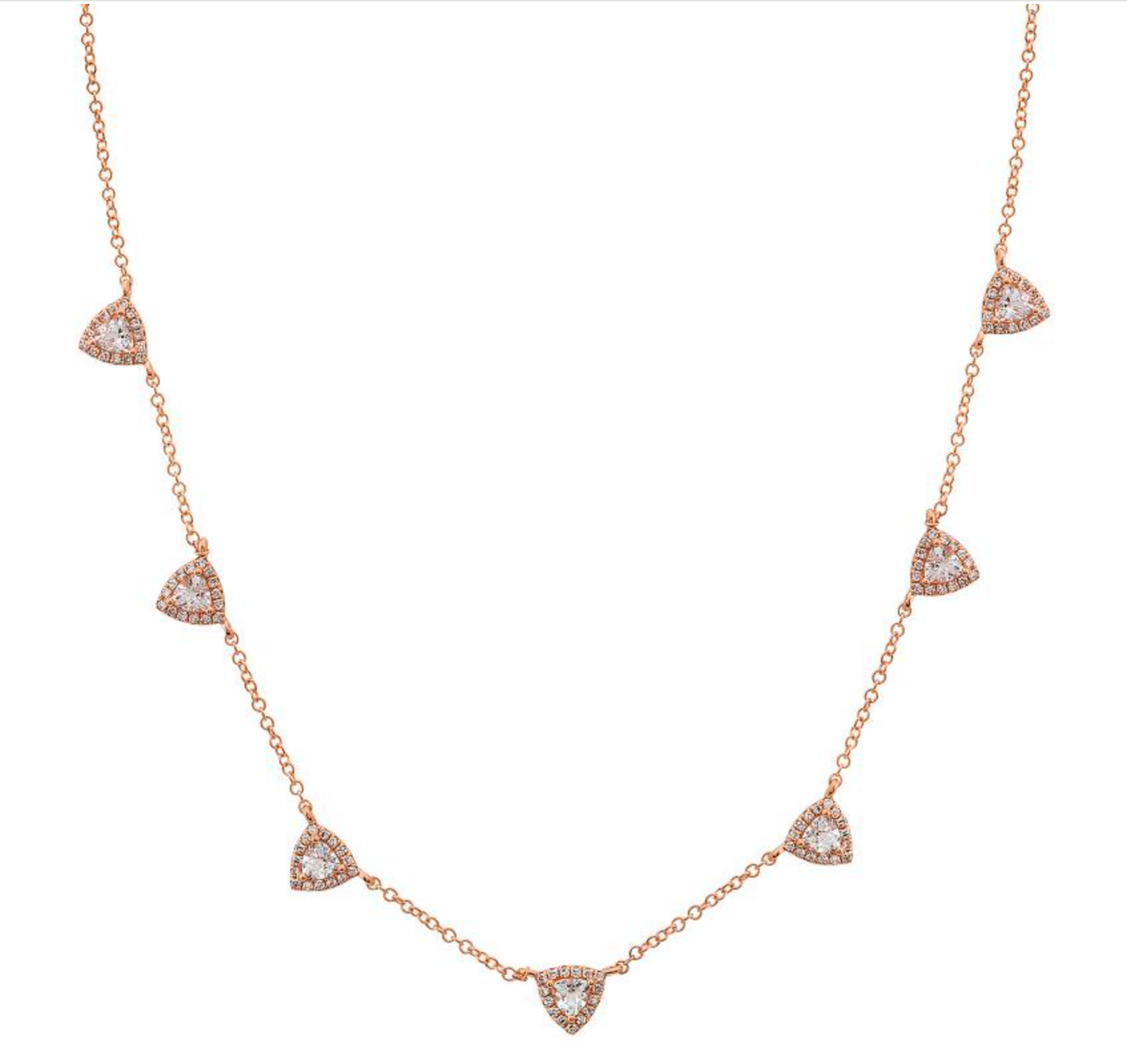 Trillion White Topaz and Diamond Necklace