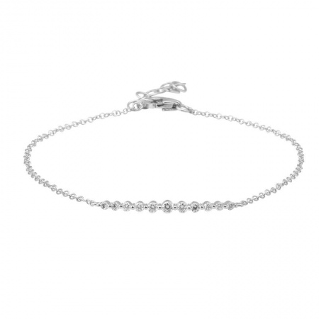 Diamond Shared Prong Bar Bracelet