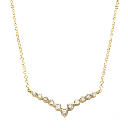 Diamond V Bar Necklace