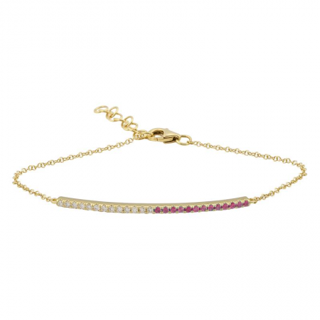 Ruby & Diamond Bar Bracelet