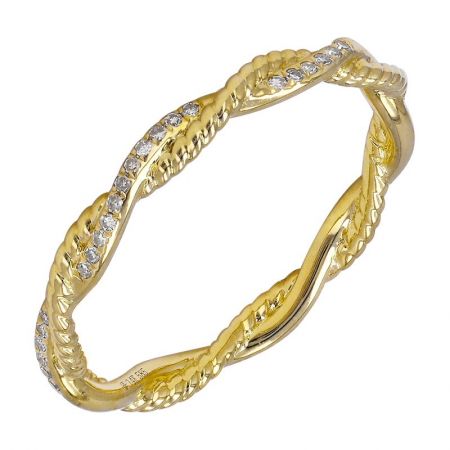 Twisted Diamond and Gold Ring