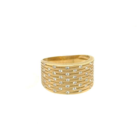 Matte gold ring with scattered diamonds