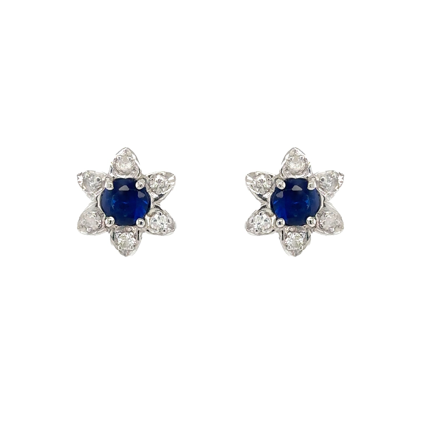 Sapphire and Diamonds floral studs