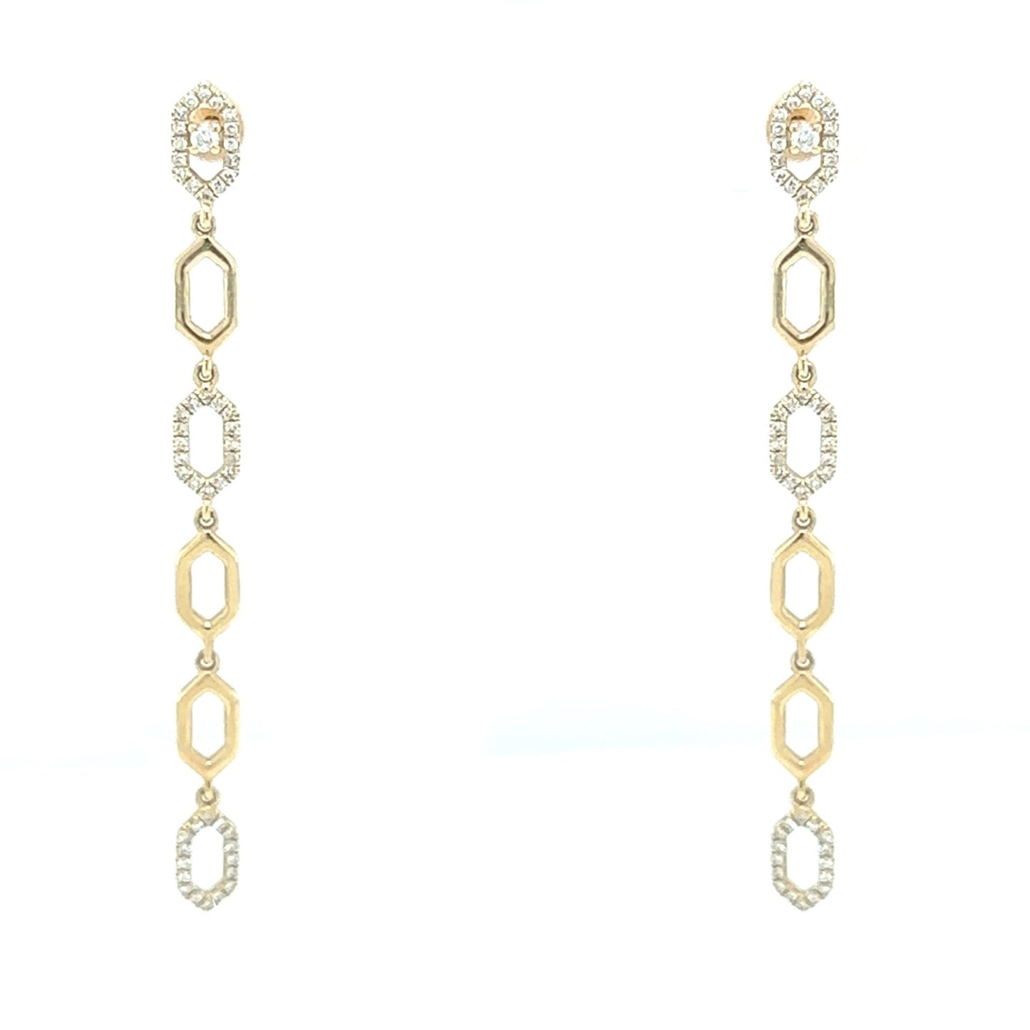 Diamond Long Link Hanging Earrings