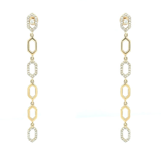 Diamond Long Link Hanging Earrings