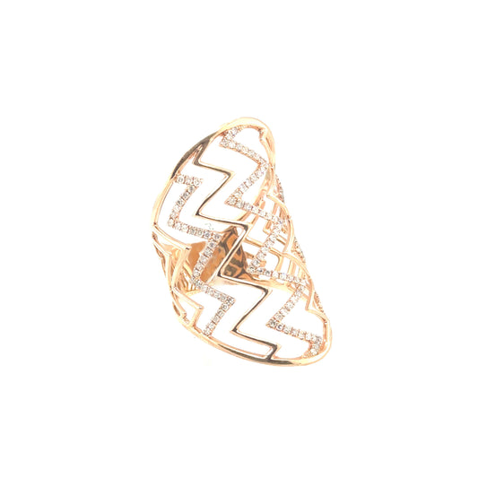 Rose Zig Zag Diamond Ring