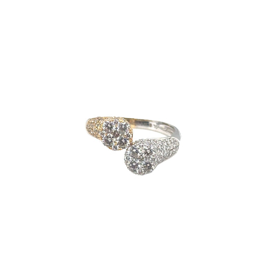 Two Tone Pave Ring with Clusters