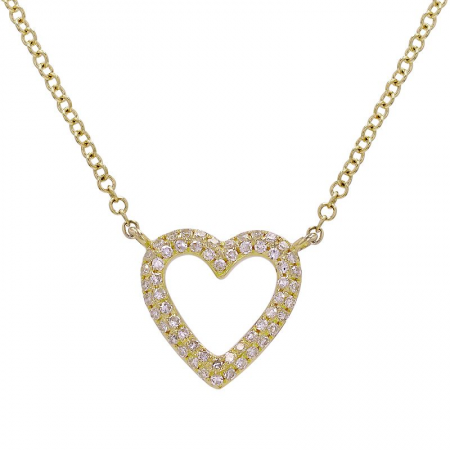 Diamond Outline Heart Necklace