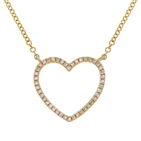 Outline Diamond Heart Necklace
