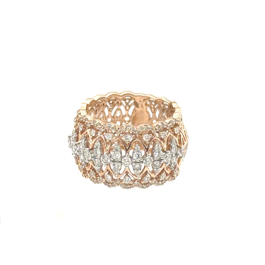 Rose Gold Filigree diamond ring