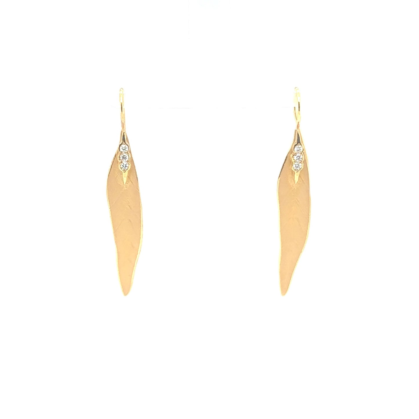 diamond leaf earrings