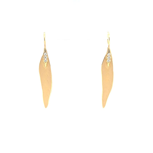 diamond leaf earrings