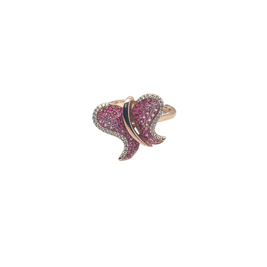 Ruby and Diamond Butterfly Ring