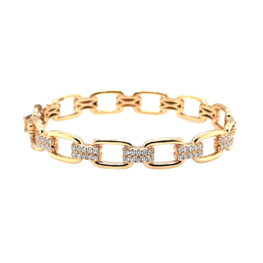 Link Bangle With Diamonds