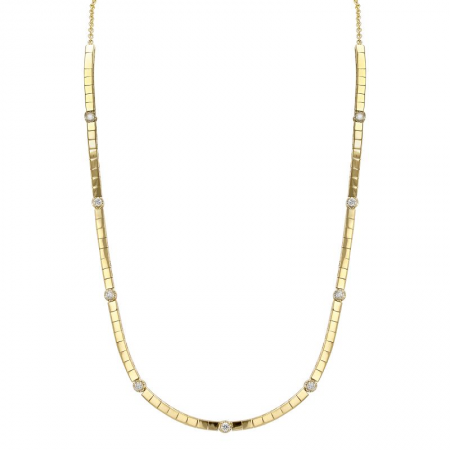 Square Pattern and Diamond Necklace