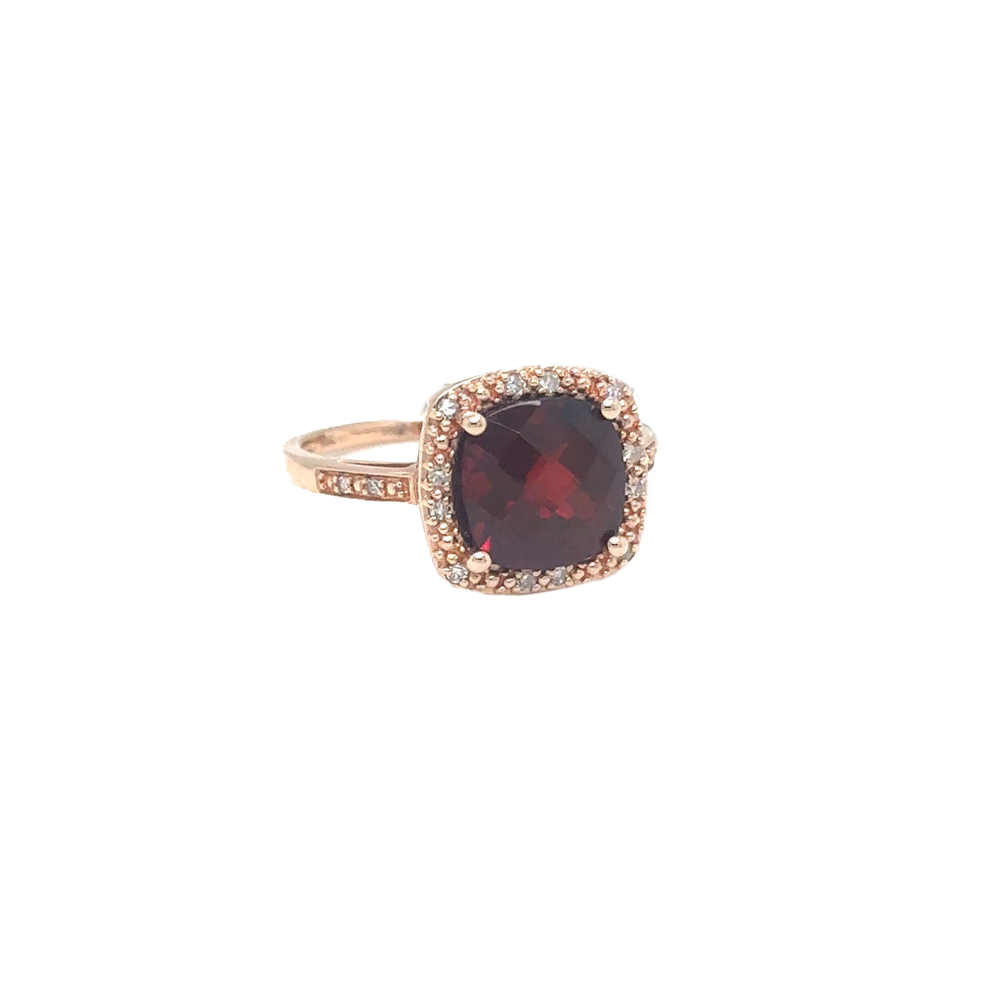 Ruby Ring with Diamond Halo