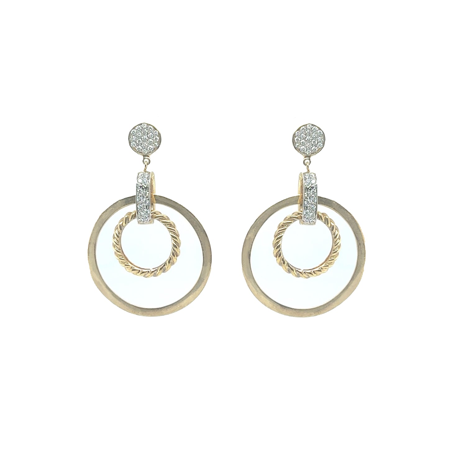 Hanging Circle Earrings with Diamonds