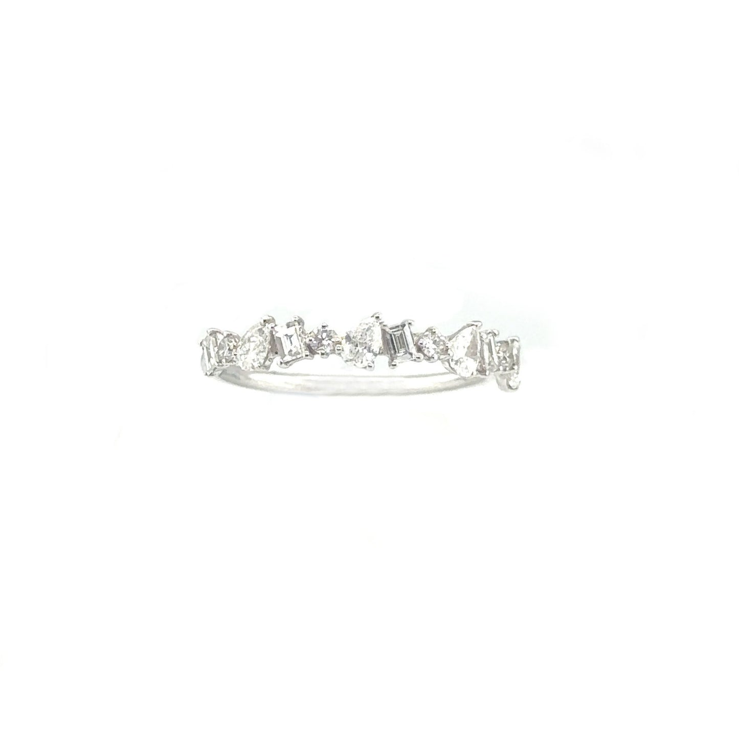 Multi-Shape Diamond Halfway Ring