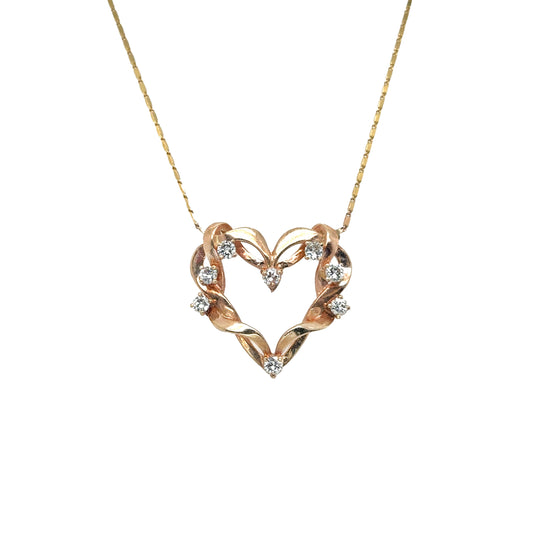 Vintage Heart Twist Necklace