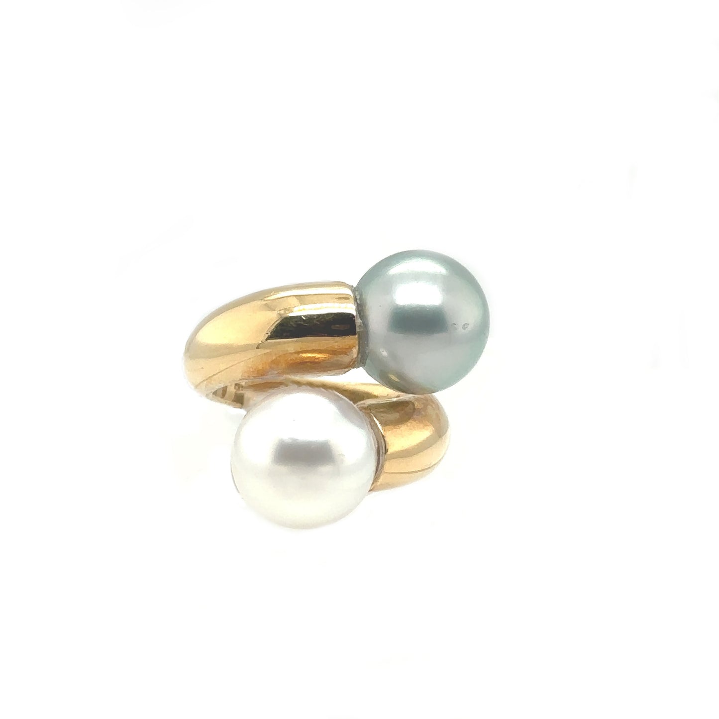 Twisted Double Pearl Ring