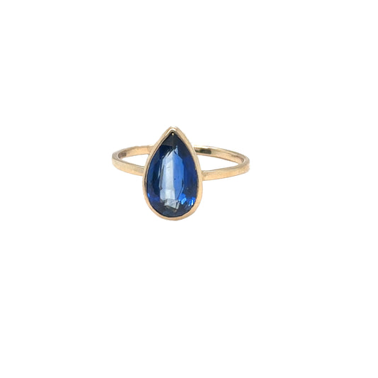 Pear Shape Bezel Set Kyanite Ring