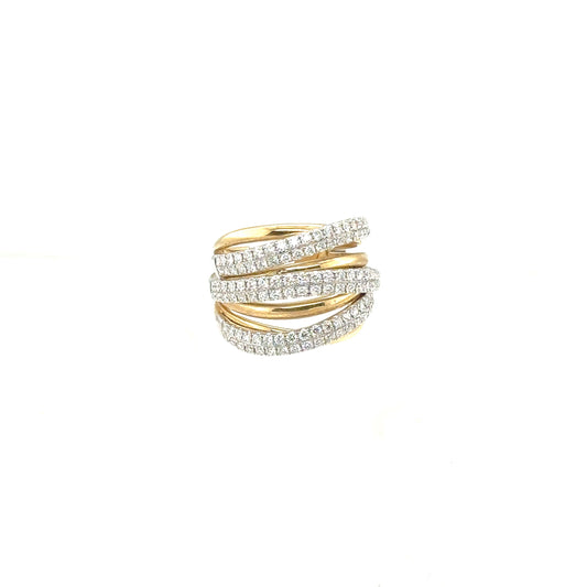 Chunky gold and Diamond Layer Ring