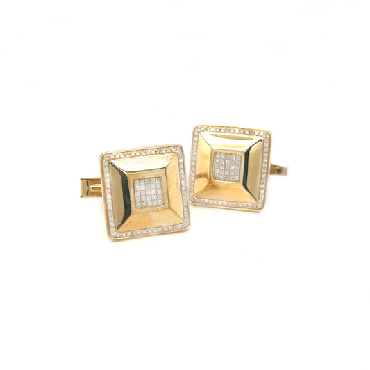 Pave Diamond Square Cufflinks