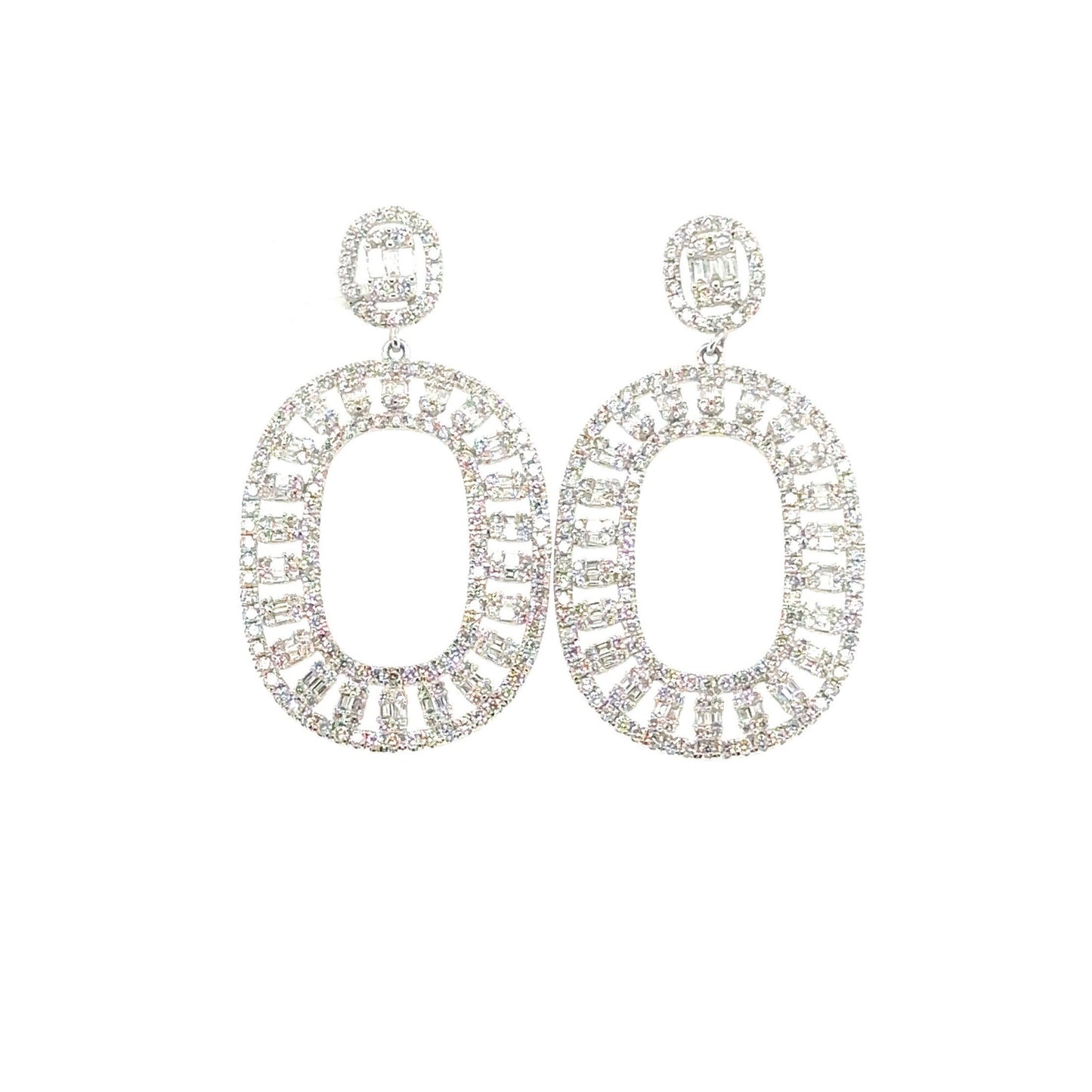 Statement Diamond Oval Earrings