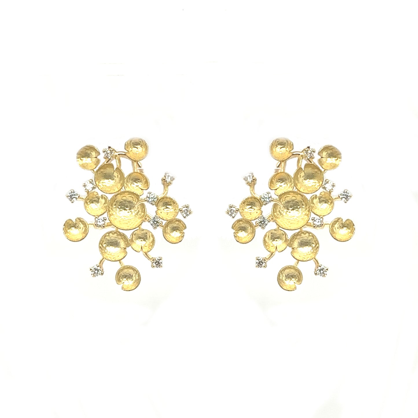 Matte Diamond Floral Studs