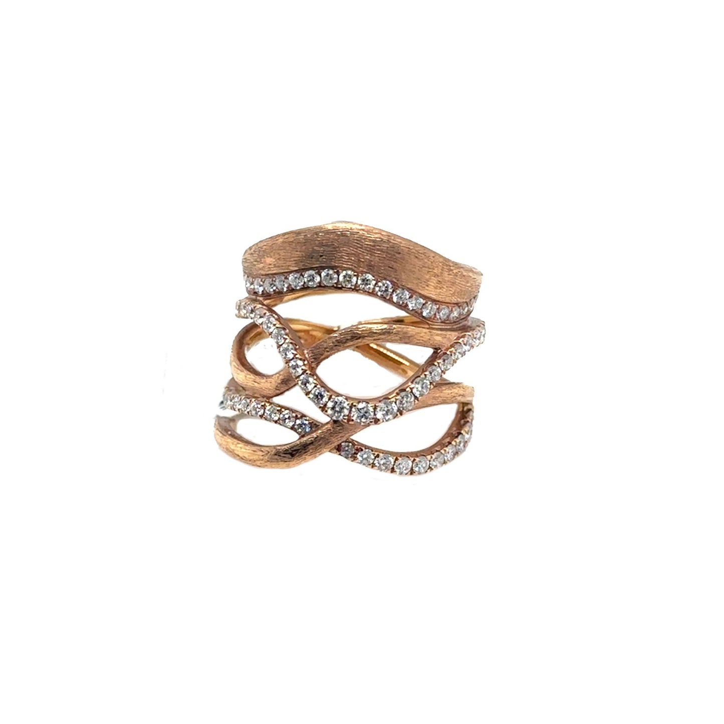 Matte Diamond Layered Twisted Ring