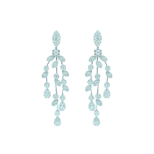 3 Strand Leaf Hanging Earrings