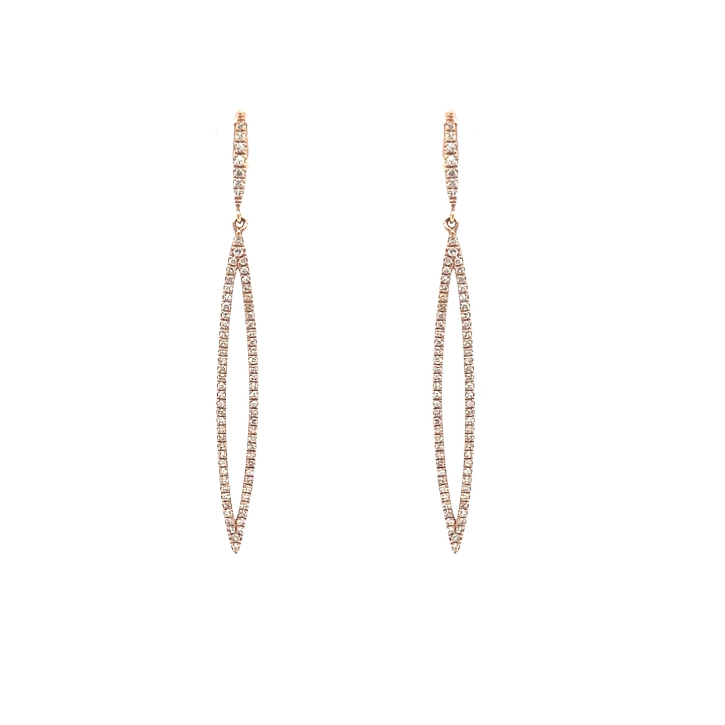 Long Diamond Outline Earrings