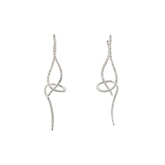 Diamond Twisted Hanging Earrings